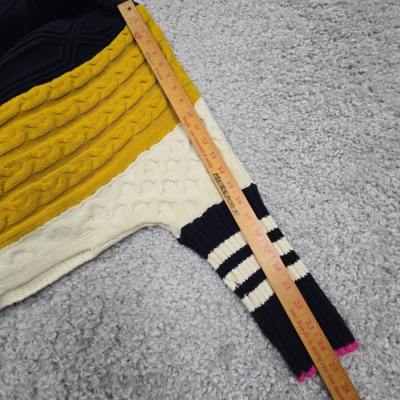 Maeve Sweater Womens Medium Petite Colorblock Cable Knit Oversized Anthropologie - Picture 10 of 11